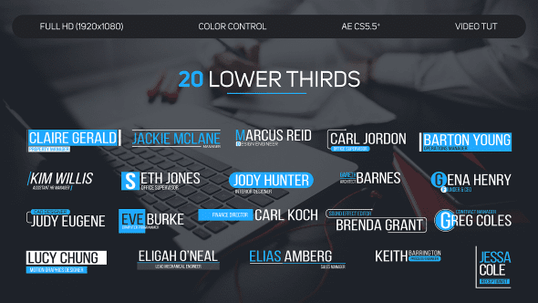 20 Lower Thirds » Free After Effects Template