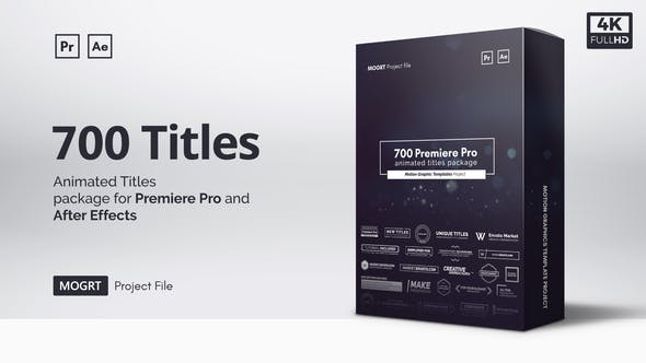 Mogrt Titles – 300 Animated Titles for Premiere Pro & After Effects – Intro  Download
