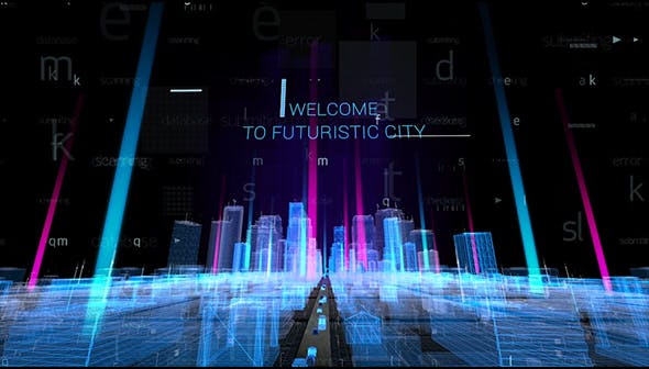 Hologram City Titles Free After Effects Template