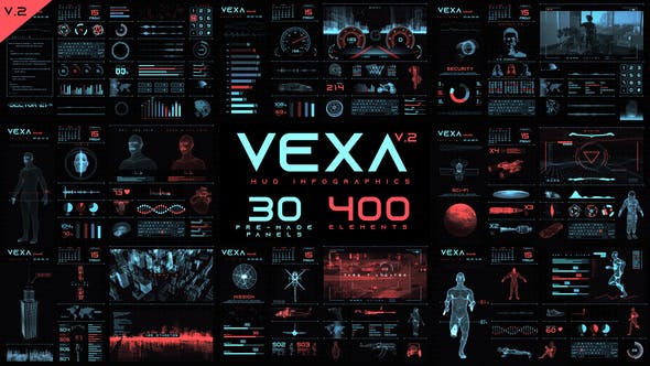 Vexa HUD Infographics » Free After Effects Template