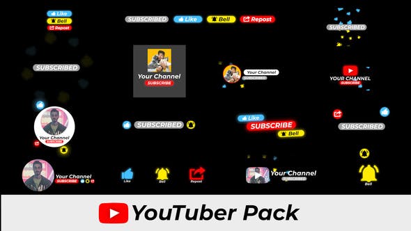 YouTuber Pack » Free After Effects Template