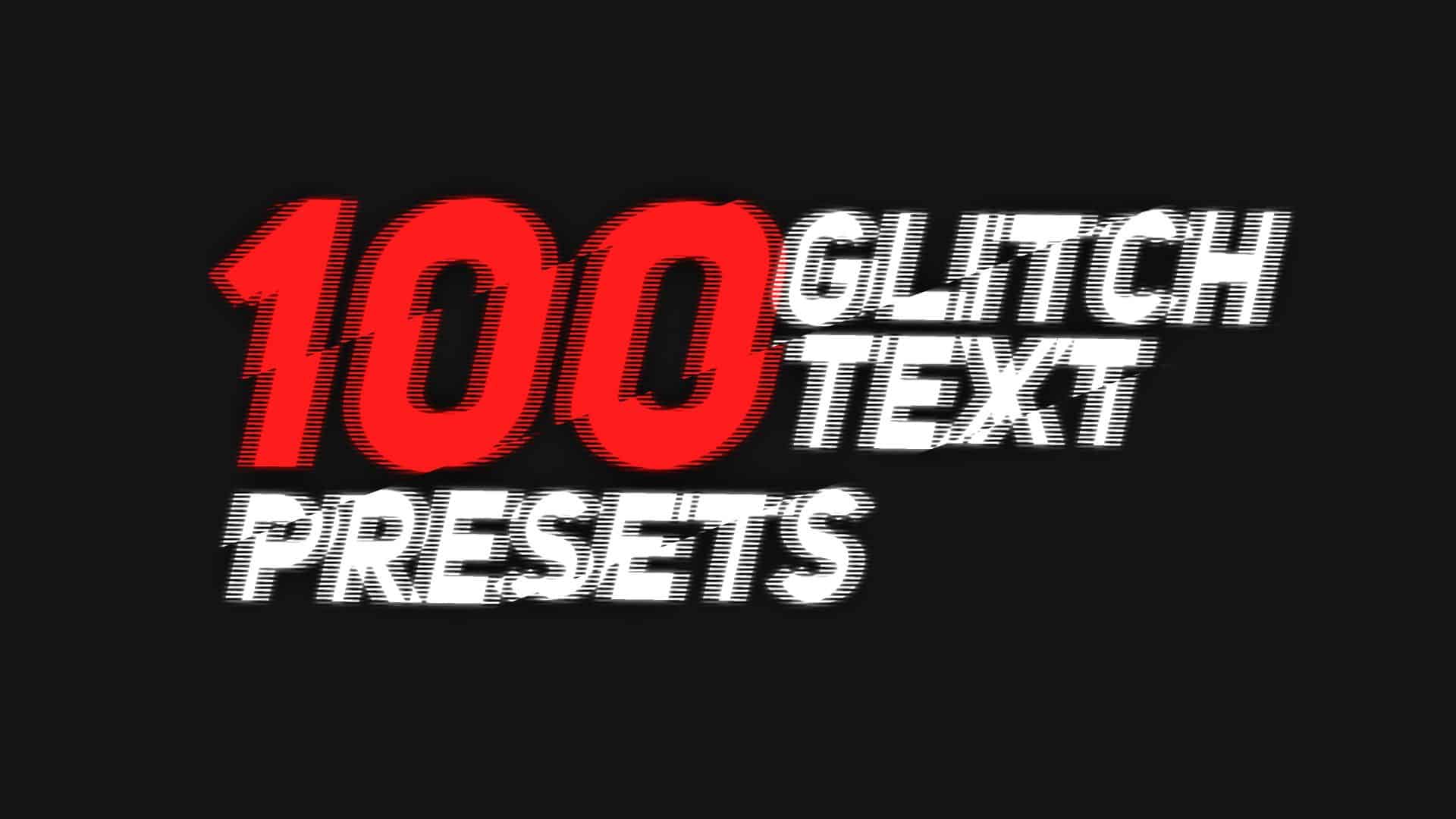 glitch text animation presets pack free download for after effects